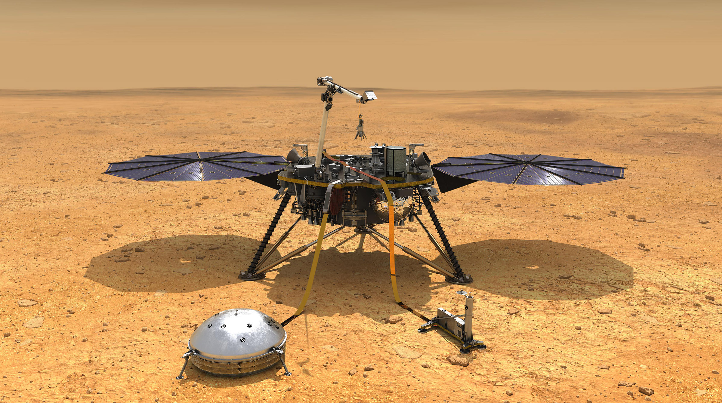 illustration of InSight Mars lander