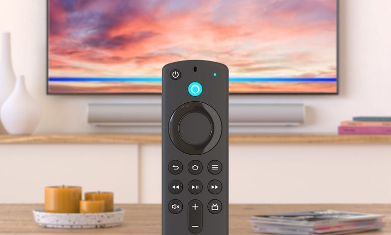 Amazon Fire TV Stick 4K Max shown with the Alexa Voice Remote
