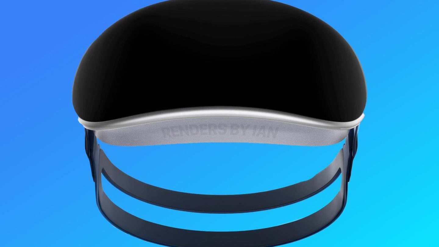 Apple mixed reality glasses render - front view.
