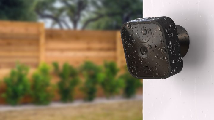 Blink Outdoor home security camera on an outside wall of someone's home