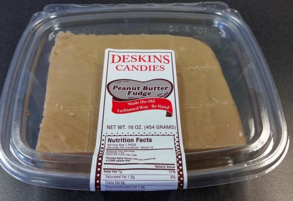 Deskins Candies recall: Peanut Butter Fudge.