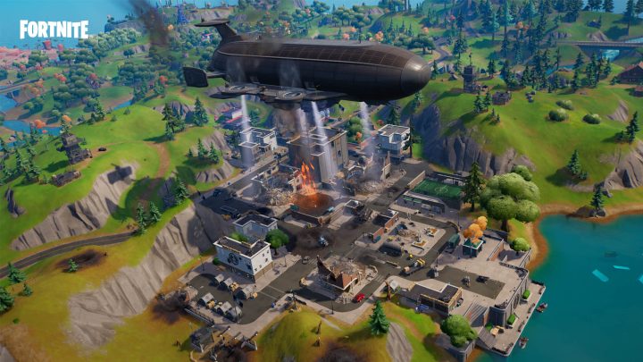 The Battle for Tilted Towers in Fortnite.