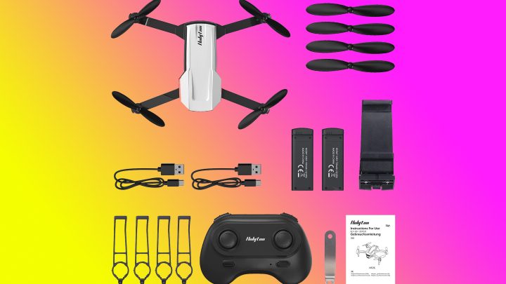 Holyton HT25 foldable camera drone and accessories