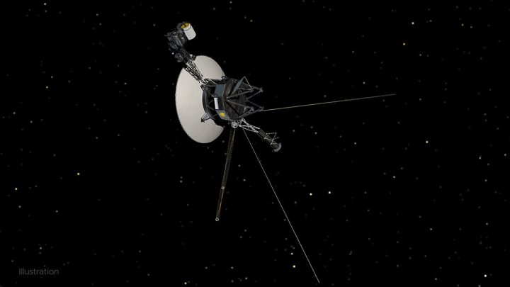 illustration of Voyager 1 in space