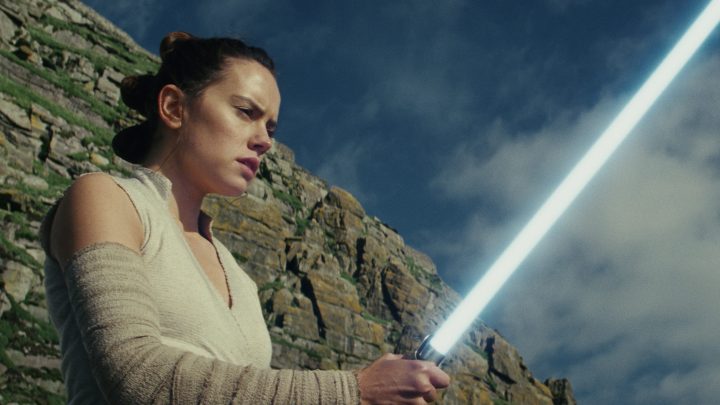 Rey in Star Wars: The Last Jedi.