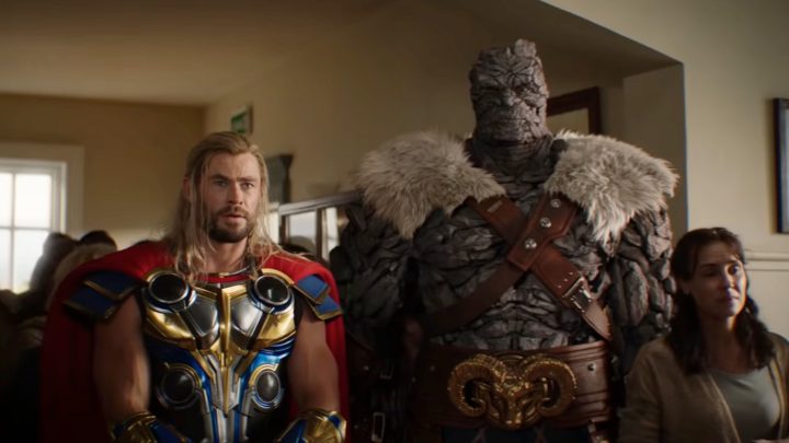Thor (Chris Hemsworth) and Korg (Taika Waititi) in Thor: Love and Thunder trailer 2.