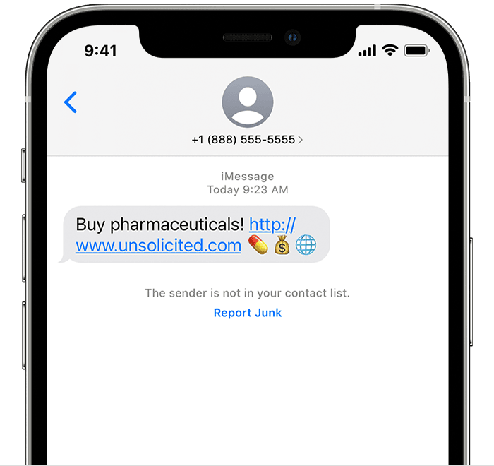Spam text on iMessage
