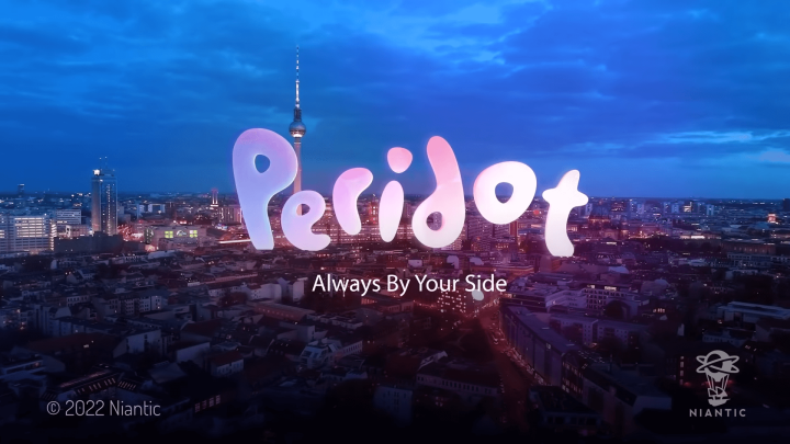 Peridot logo on city background