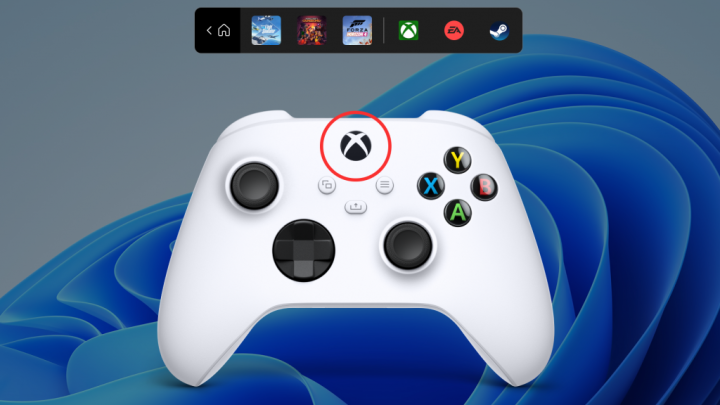 Windows 11 Xbox controller bar